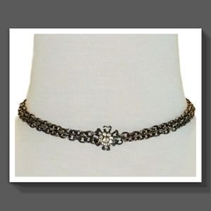 Flower Rhinestone Vintage Choker